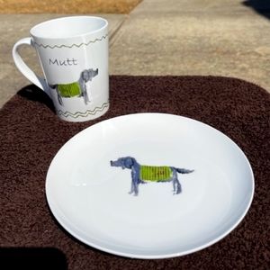 Collectible Dog picture plate and cup set